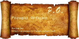 Pozsgai Orfeusz névjegykártya